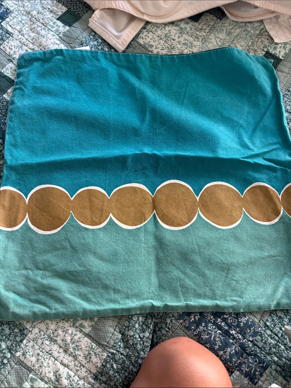 Serena & Lily Teal & Gold Pillow Cover. Beach, coastal, bohemian, quiet luxury